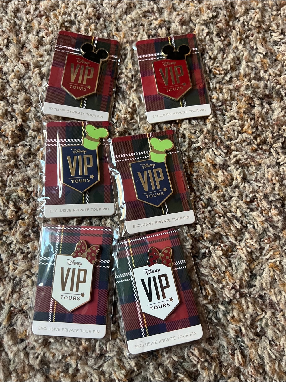 Disney VIP Tours Enamel Brooches - Red, Black, Gold, Green